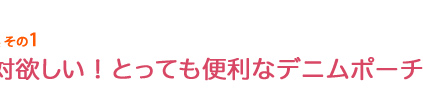 特典その１　絶対欲しい！とっても便利なデニムポーチ