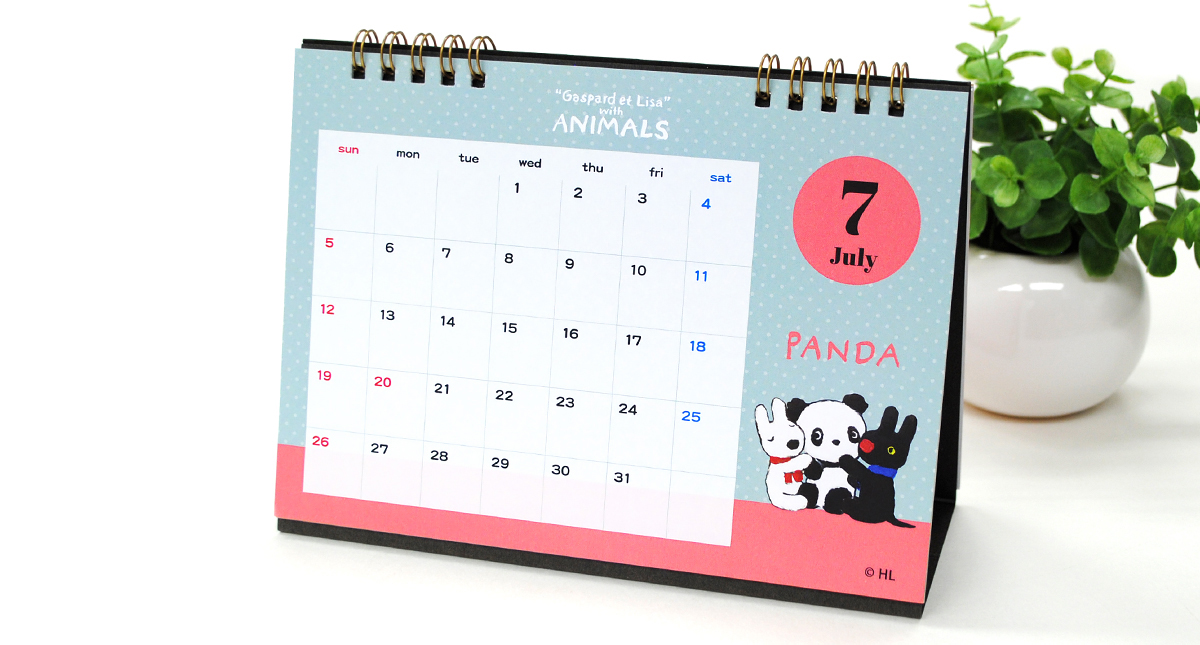 卓上カレンダー-リサとガスパール(2026年1月始まり)